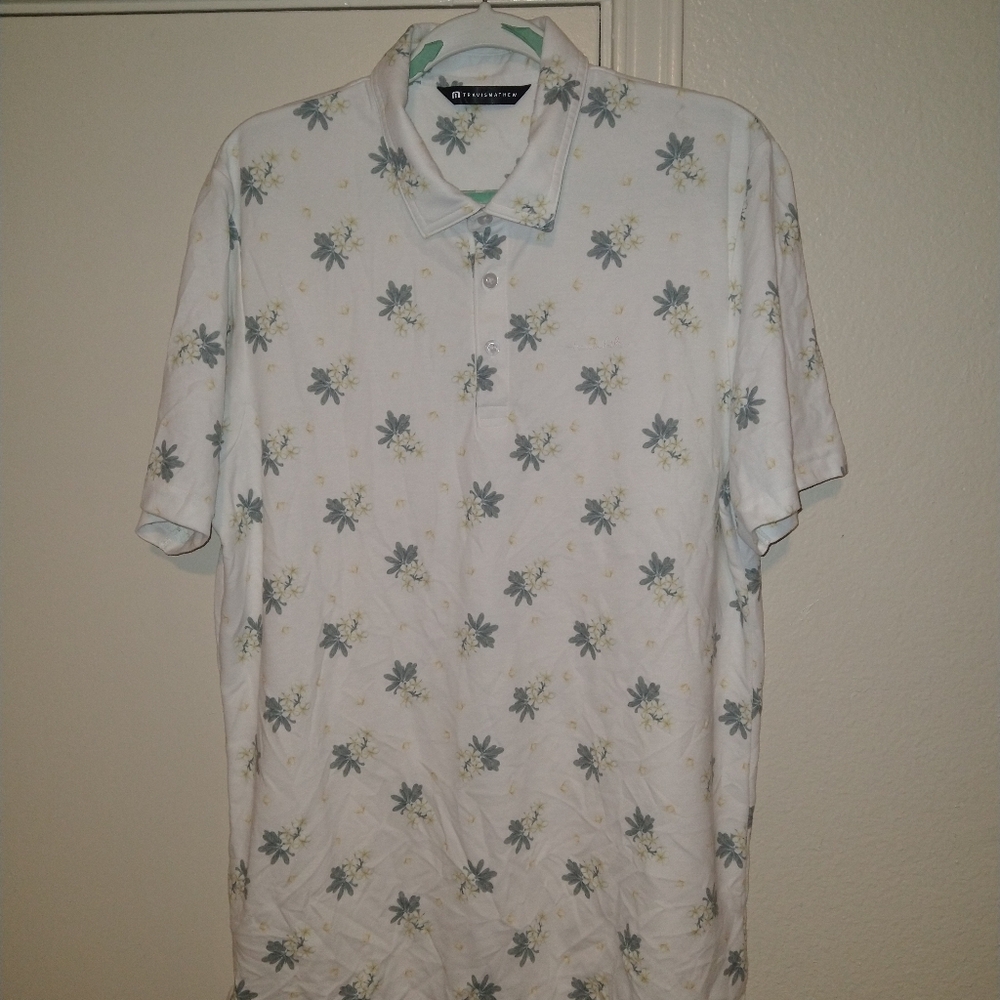 Travis Mathew Arbor Wave Polo Short Sleeve Golf Shirt Men's sz Large. - Picture 1 of 8